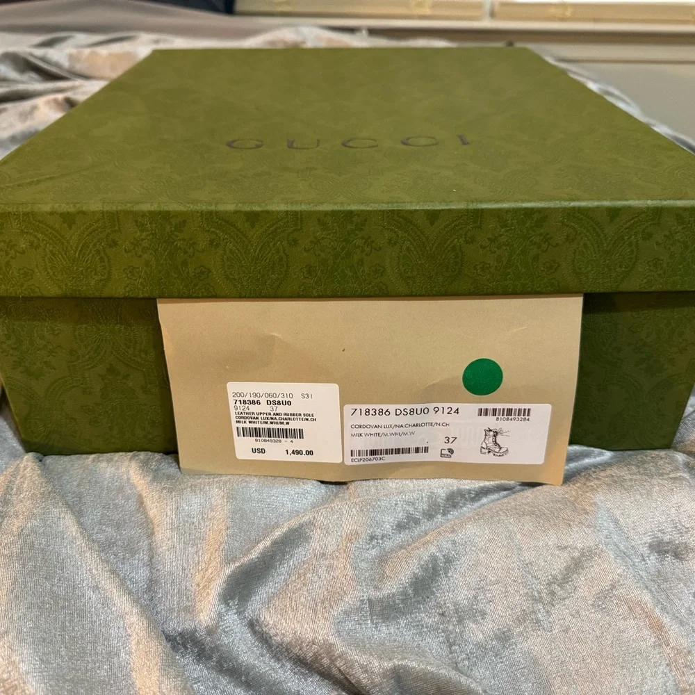 Gucci Cream Lace Up Boots - Picture 5 of 5